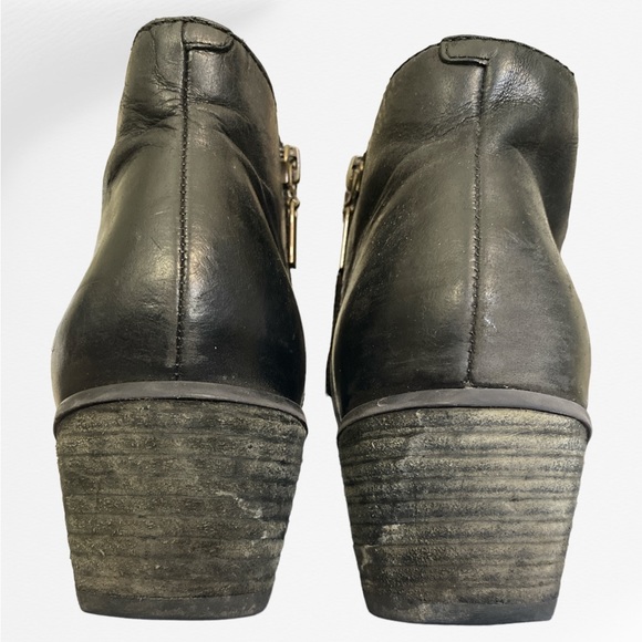 Clarks • Gelata Italia Black/Brown Spot Leather & Calf Hair Booties - Picture 4 of 8